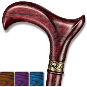 Asterom Walking Cane - Handmade, Ergonomic, Wooden - Canes for Men & Women - Walking Sticks for Seniors, Unique, Wood (33" (for height 5'2" to 5'4"), #3 Cherry)