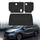 Cargo Mat for 2011-2025 2026 Honda Odyssey & Backrest Mat,TPE All Weather Protection Car Trunk mat Covering The Backrest Accessories - Black