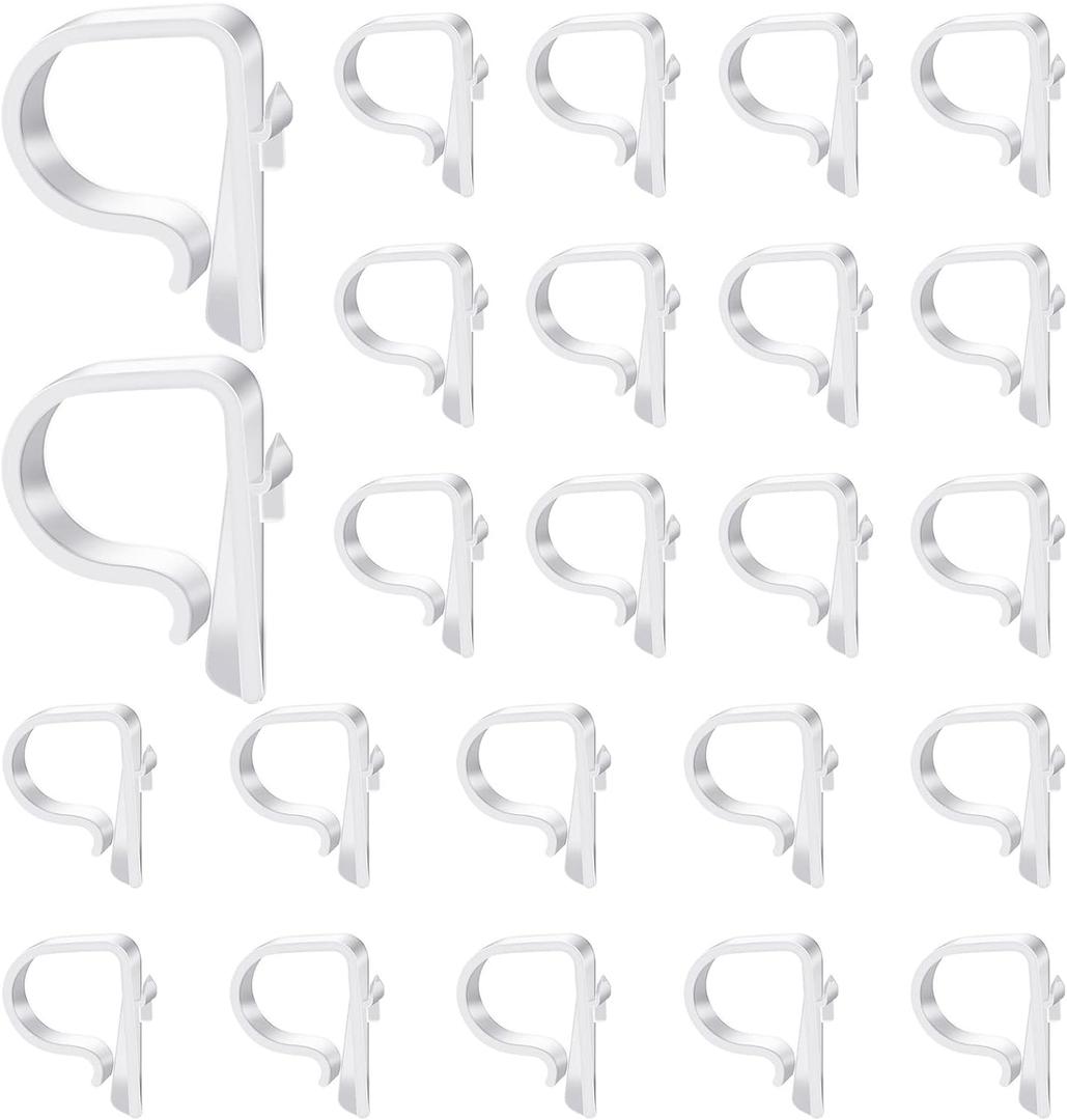 Yookeer 24 Pieces Church Pew Clips Heavy Duty Plastic Hook Chair Wedding Ceremony Decoration Hangers Table Clips Holders for Banister Garland Wreaths Railing Bow Aisle Flowers Lights