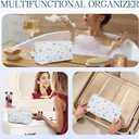 Quilted Makeup Bag for Women Travel, Brush Organizer Cosmetic Pouch, Lightweight Portable Toiletry Bag Coquette Floral Organizer Case