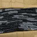SAND MINE Waterproof Outdoor Rug 9x18 ft, Plastic Reversible Rug, Modern Area Rug, Large Floor Mat for Outdoors, RV, Patio, Backyard, Deck, Picnic, Beach, Camping, Black Grey Lattice