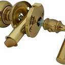 QCAA Solid Brass Storm Door Latch, Polished Brass, Made in Taiwan, 1 Pack