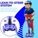 Hurtle 3-Wheeled Scooter for Kids - Wheel LED Lights, Adjustable Lean-to-Steer Handlebar, and Foldable Seat - Sit or Stand Ride with Brake for Boys and Girls Ages 1-14 Years Old
