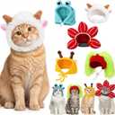 Weewooday 5 Pieces Cat Hats Costume Bunny Hat Outfit with Ears Small Dogs Kitten Puppy Party Costume Accessory Headwear(Classic Style)