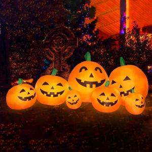 7.5 FT Inflatable Pumpkin Halloween Decorations, Halloween Blow Up Yard Decoration Clearance with LED Lights Built-in Front Yard, Porch, Lawm or Halloween Party Indoor Outdoor