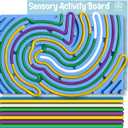 Cruleen Sensory Board for Kids Durable Silicone Sensory Activity Board Sensory Toys for Kids with Autism, ADHD, Anxiety & StressToddlers Calming Travel Essentials Fidget Toy for Kids 3+ & Adults (Blue - Rectangular)