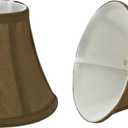 Aspen Creative 30049-2A, Bell Clip-On Chandelier Lamp Shade, Light Brown, 3" Top x 6" Bottom x 5" Slant Height, Set of 2