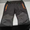 Gash Hao Mens Snow Ski Waterproof Softshell Snowboard Pants Outdoor Hiking Fleece Lined Zipper Bottom Leg (30W x 30L, Black)