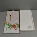 Weenson Bathroom Vanity Tray for Countertop Toiletries Makeup Decor Perfume Candles, Kitchen Tray for Soap Dispenser Spice Salt Coffee, Toilet Tank Tray Bamboo11.81 L x 6.1 W x 0.79 H (White)