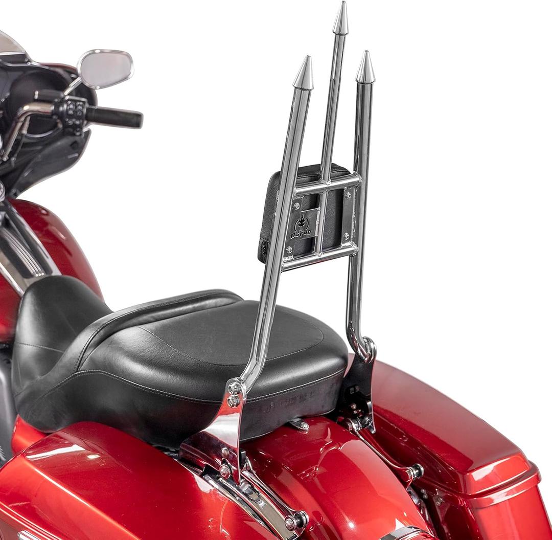 Mofun 31" Height Sissy Bar Passenger Backrest Compatible with Harley Touring Road King Street Road Electra Glide 2009-2024 Chrome