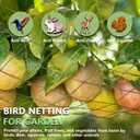Bird Netting for Garden 25 x 100 FT Heavy Duty Black Garden Netting for Fruit Trees, Chicken Coop, Pond, Blueberry Bushes, Poultry & Deer Netting, HDPE Plant Protection Net Fence with Ties