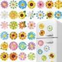 Copkim 30 Pcs Diamond Art Magnets Refrigerator Easy Art Kits Fridge Diamond Painting Magnets Stickers for Adults DIY Home Decors Flower Butterfly(Daisy)