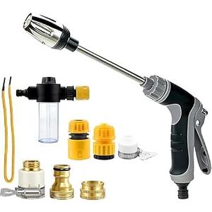 Aquoxis Pressure Washer Gun, Cordless Power Washer, Durable Stainless Steel, 360° Rotating for Three Spray Modes, Universal Compatibility