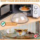 Microwave Splatter Cover for Food, Upgraded Microwave Cover with Water Steamer, Integrated Handle, Plate Covers, Splatter Guard, Cookware Lid, House Essentials for Gift, 10 Inch