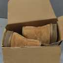 festooning Girls Faux Fur Shearling Style Boots Girls Warm Winter Non-Slip Zip Snow Boots for Indoor Outdoor Big Kid Brown Size 4