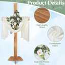 71 Inch Wedding Decorations Wedding Wood Cross and White Ribbons Eucalyptus Garlands Large Standing Cross Decoration Christian Religious Marriage Gifts for Ceremony and Reception Indoor Outdoor Decor