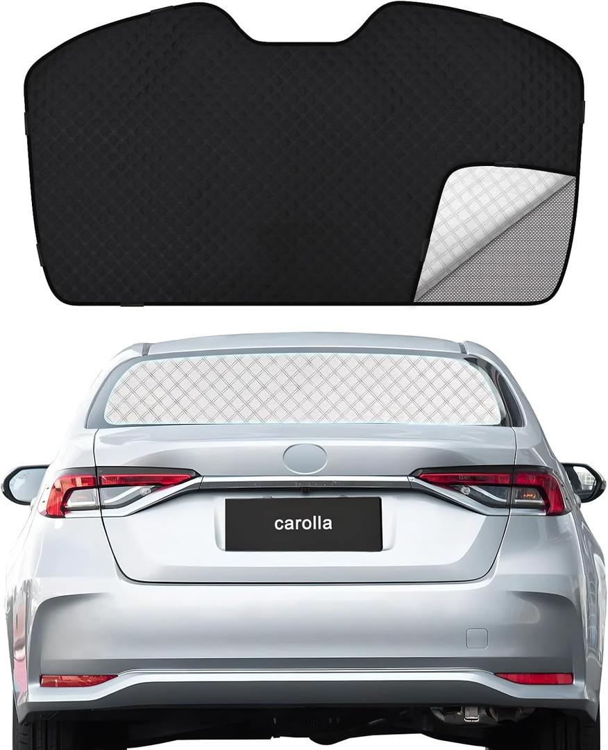 ZATOOTO Rear Windshield Sunshade for 2019-2024 Toyota Corolla Back Window Sun Shade Double Layer Design for Sunshade and Privacy Sun Blocker Rear Window Shade(Exclusively for Sedan Version)