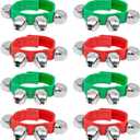 8 PCS Christmas Wrist Bells, Wrist Band Jingle Bells Percussion Instruments Musical Rhythm Toys for Chrismtas Party Favors Decorations