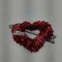 16 Inch Valentine Heart Shaped Wreaths Red Tinsel Heart Shaped Wreaths with Foil Hearts Love Hanging Sign for Valentine's Day Wedding Front Door Wall Window Mantel Decor (2)