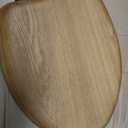 Mayfair Natural Oak Veneer Toilet Seat with Chrome Hinges, Elongated, Wood