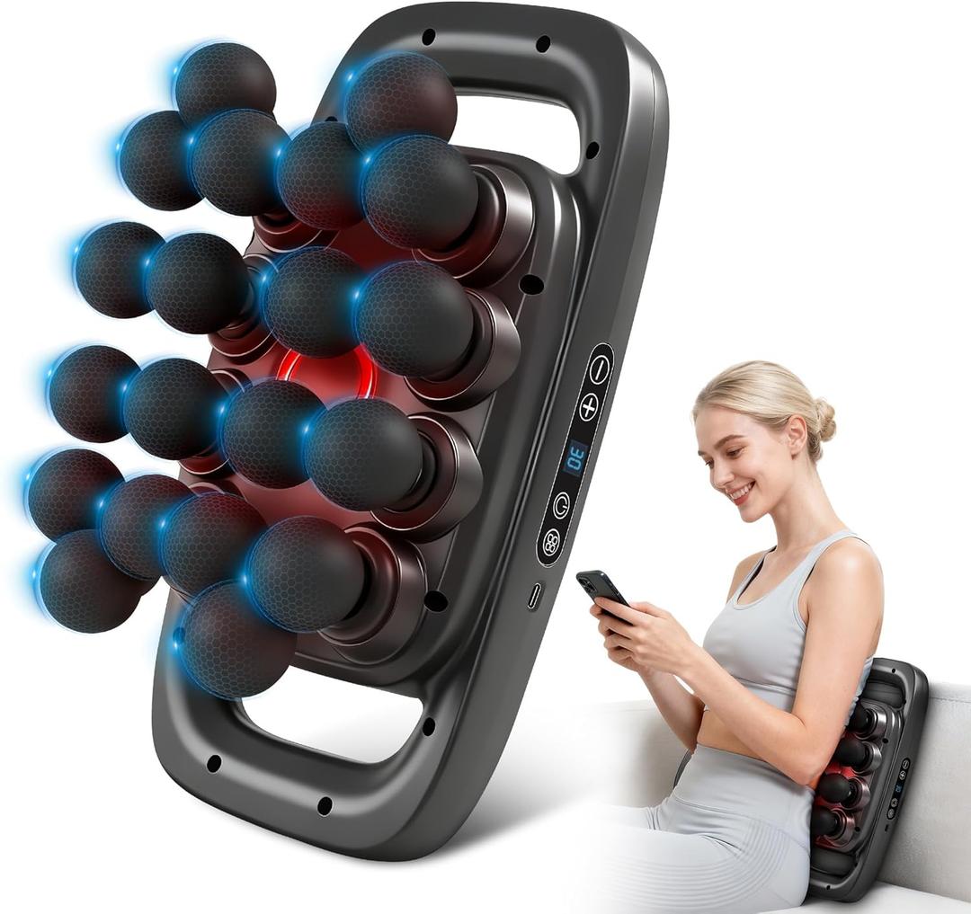 20-Head Massage Gun Set, Deep Tissue Massager with 3 Modes & 30 Levels, Muscle Massager Pain Relief, Percussion Massage Gun for Back/Shoulders/Legs/Waists (Black, 20-Head)