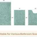 HOMEIDEAS 3 Pieces Bathroom Rugs, Ultra Soft Non Slip Absorbent Chenille Toilet Bath Mat Set (Eggshell Blue)