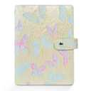 Aesthetic A5 6 Ring Binder Refillable Notebook Budget Binder Magnet Closure Fabric Butterfly Binder 5.5 x 8.5 Loose Leaf Planner with 7 Tabbed Dividers for Women School Office