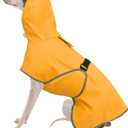 FUAMEY Large Dog Raincoat | Belly Guard, Harness Hole, Fits Morning Hikes, Waterproof, Reflective Straps, Beagle, XL