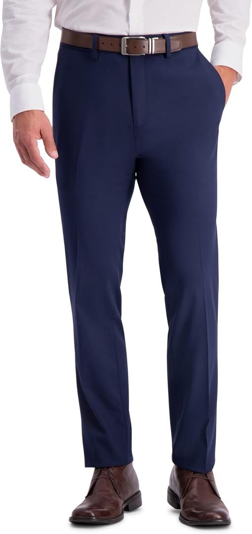 Kenneth Cole REACTION Men's Slim Fit Fashion Patterned Dress Pant (34W x 30L, Blue)