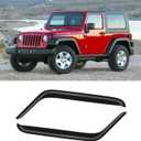Window Visors for 2007-2018 Jeep Wrangler JK 2-Door, Rain Guards Shields Vent Deflector Shade Wind Dark Smoke 2008 2009 2010 2011 2012 2013 2014 2015 2016 2017, Tape-On, 2PCS
