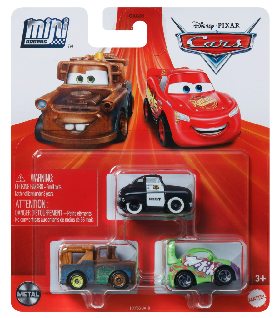 Disney Cars Mini Racers 3 Pack (Speed Limit Mater, Sheriff and Wingo)