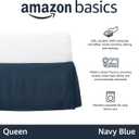 Amazon Basics Lightweight Pleated Bed Skirt, Fade Resistant, Wrinkle Resistant, Machine Washable, Queen, Navy Blue