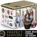 Perfect Samplers Dark Roast Coffee Pod Variety Pack - Pack for Keurig K Cups Coffee Makers, Bold 40 Count