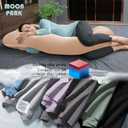 MOON PARK Pregnancy Pillows for Sleeping - U Shaped Full Body Maternity Pillow with Removable Cover - Support for Back, Legs, Belly, Hips - 57 Inch - Brown - Cooling Cover