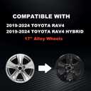 Glossy Black Wheel Skins Compatible with 2019-2024 Toyota RAV4/RAV4 Hybrid ;Set of 4 Pcs;17 inch