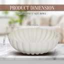 L'ARL GMVOI Large Decorative Bowl - Modern Handicraft Bowls for Home Decor - Fruit Bowl for Kitchen Counter - Key Bowl for Entryway Table - Ruffle Centerpiece Bowl Decor,Artificial Stone White