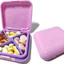 Small Pill Box, Small Pill Case Organizer Portable Daily Pill Container Medication Travel Case Pill Holder Medicine Case for PursePurple