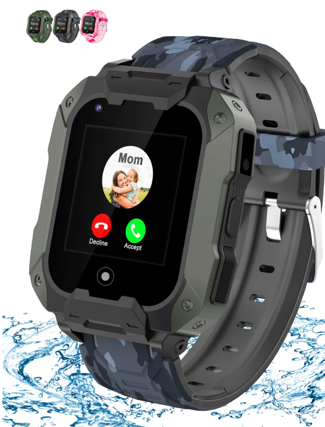 cjc 4G Smart Watch for Kids, Kids Watch for Ages 4-12 - Includes 2 Way Call, SOS Alerts, Parental Controls, Games, Camera, Alarm, Music Children's Smart Watch Gift (Includes SIM Card)