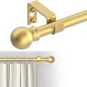 GXOACKJ Curtain Rods for windows 32-48 inch, 5/8 inch Decorative Gold Splicing Heavy Duty Metal Curtain Rod set with Brackets
