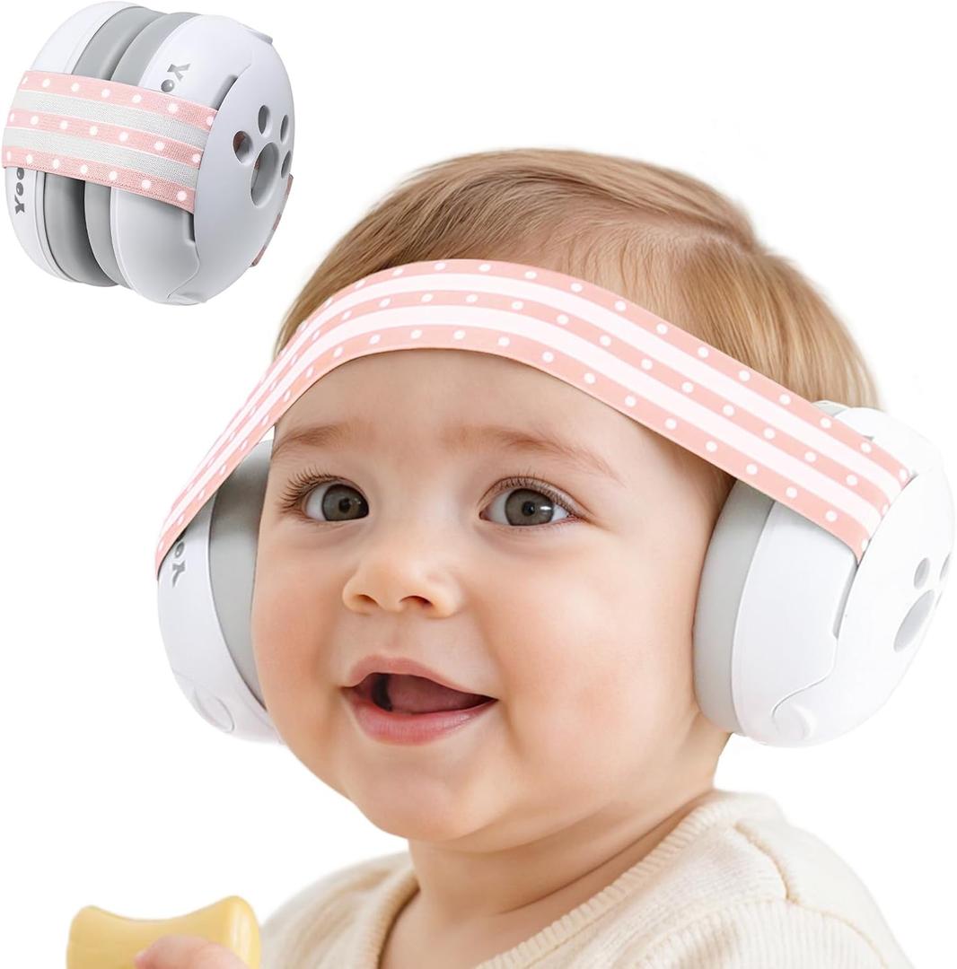 Yoofoss Baby Ear Muffs Noise Protection for Infants Up to 36 Months - Noise Cancelling Headphones for Ear Protection (Pink)