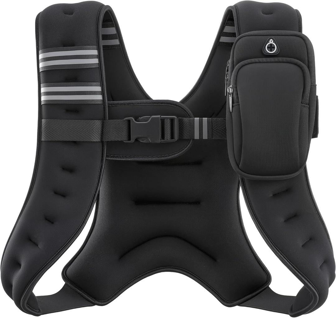 ZELUS Weighted Vest, 12lb Weight Vest with Reflective Stripe for Workout, Strength Training, Running, Fitness, Muscle Building, Weight Loss, Weightlifting, 12lb 