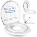 Jool Baby Quick Flip Toilet Seat with Built-in Potty & Splash Guard for Toddler Training, Slow Close (Round)