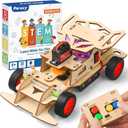 Poraxy STEM Kits for Kids 8-10, STEM Toys for Boys Ages 8-13, Remote Control Car, Wooden 3D Puzzles Science Kits 8-12 Projects Building Model, Birthday Gifts for 9 11 14 Year Old Teen Boys Girls