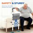 Bed Rails for Elderly Adults Safety: Bed Rails for Seniors with Motion Lights & Storage Pouch, Adjustable Bedside Grab Bar, Bed Cane with Strong Support Leg
