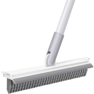 IVYROLL Grout Brush with Long Handle, Floor Cleaning Scrubber with Stiff Bristles for Tile Line, Shower, Crevice, Bathroom, Kitchen and Hard-to-Reach Corners (White)
