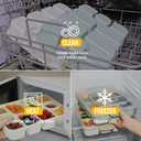 Caperci Original Snackle Box Container - 10-Compartment Divided Snack Serving Tray with Lid & Handle, Built-in 2 Dressing Containers, Leak-Proof, Dishwasher Safe, BPA-Freen (Mint Green)