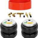 TORQUE 2 Pack Universal Air Spring Airbag Air Bag Replacement 1/2" NPT Single Port Double Bellow Standard 2600 lbs with Air Line (5000 (Double Convoluted), 2 Pack)