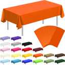 2 x 20 Pack Disposable Plastic Tablecloth Rectangle, 54 X 108 Inch Premium Plastic Table Cover for Parties, Picnic, Camping, Birthday, Weeding (Orange, 54" X 108" Rectangle)