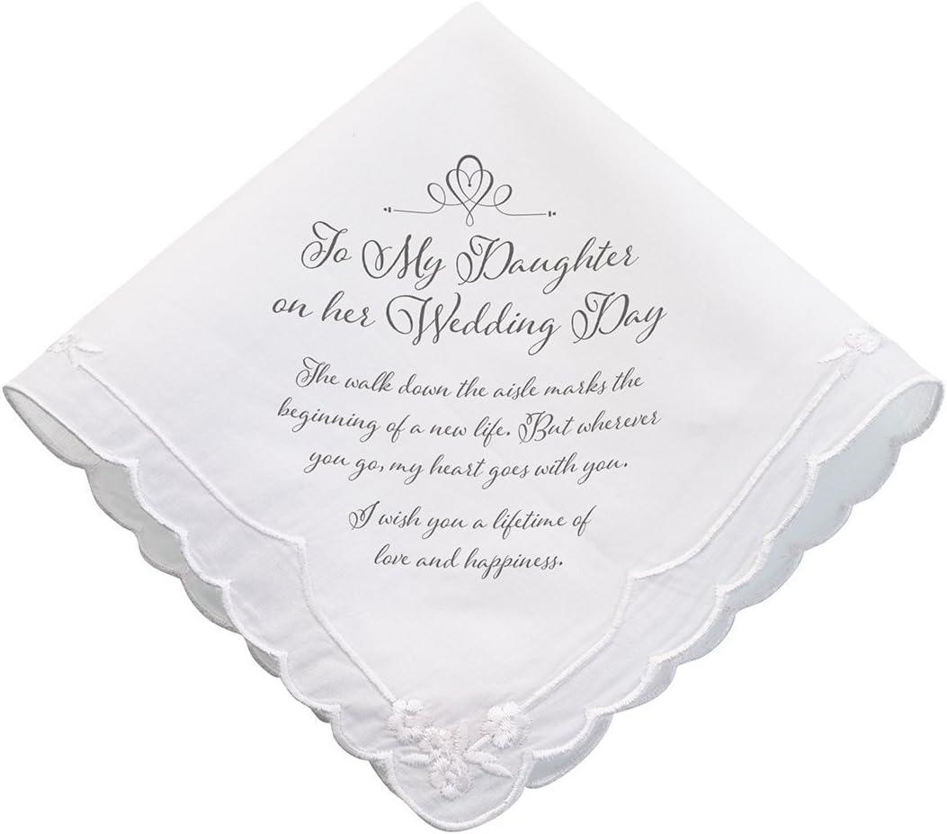 Lillian Rose mens Lillian Rose Daughter Verse Wedding Gift Keepsake Hankie, Multi-colour, One Size US, 6.5"