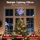 Lewondr Christmas Snowflake Tree Topper, 12.2in Xmas Tree Topper with Glittered Epoxy & 30 Colorful LED, Remote&USB Powered Snowflake Treetop, Xmas Decor for Home Party, 6H Timer&8 Modes, Silver White